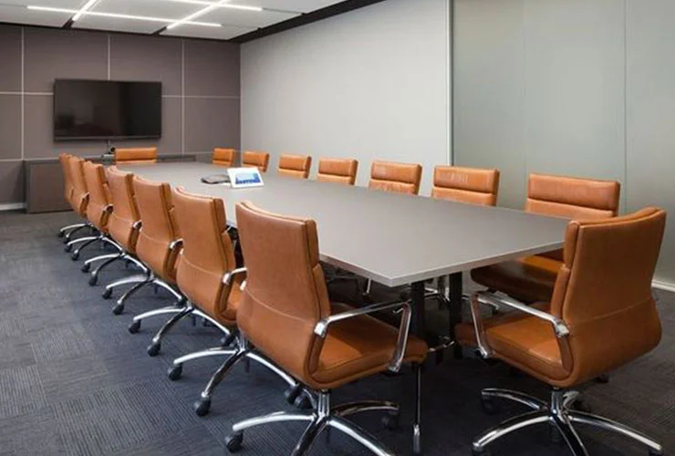 Conference Room Grid False Ceiling With Lights